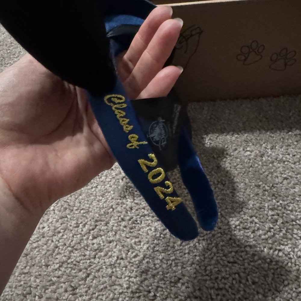 Disney Blue and Black Mickey Ears Graduation Headband - Picture 2 of 2
